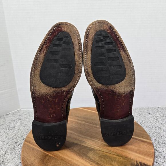 Florsheim Mens 9.5E Burgundy Leather Business Wingtip Brogue Oxford Dress Shoe main image 9